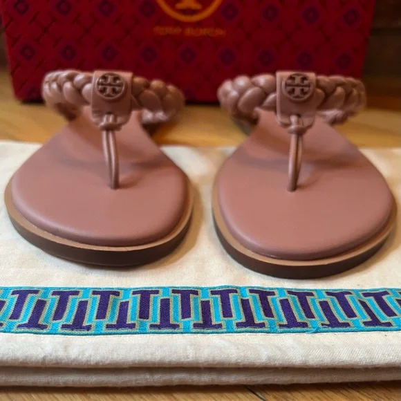 Tory Burch Benton Braided Leather Thong Sandals - Picture 5 of 11